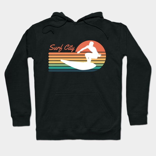 Surf City Surfing Vibes Tee! Hoodie by SocietyTwentyThree